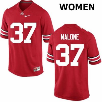 NCAA Ohio State Buckeyes Women's #37 Derrick Malone Red Nike Football College Jersey FBX2645KV